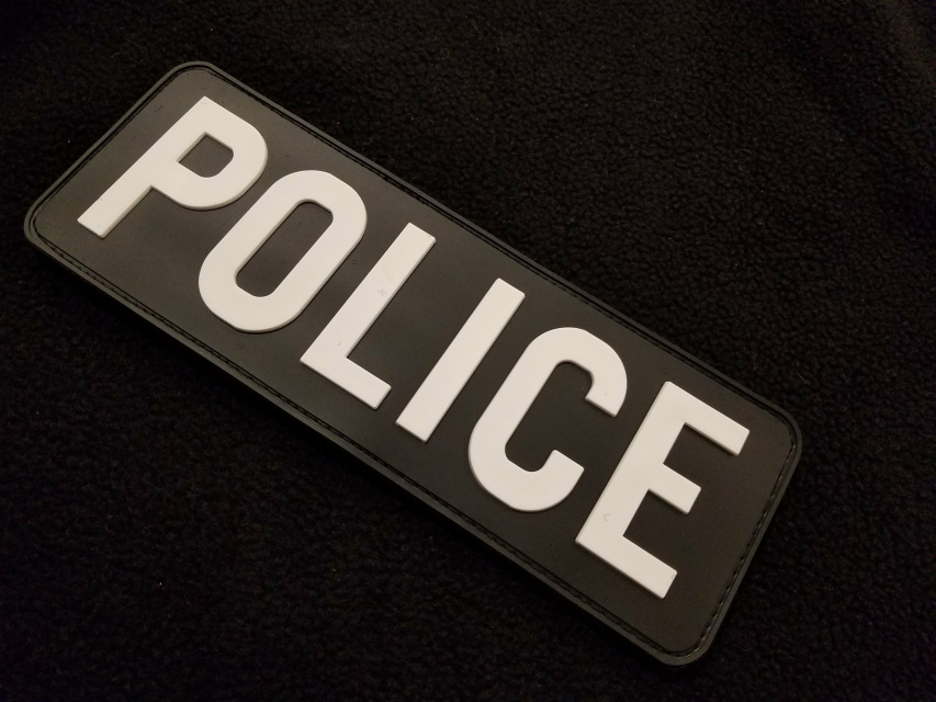 Police Patch White on Black by Ace Link Armor